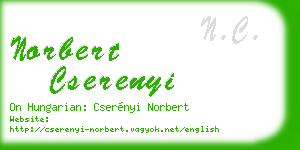 norbert cserenyi business card